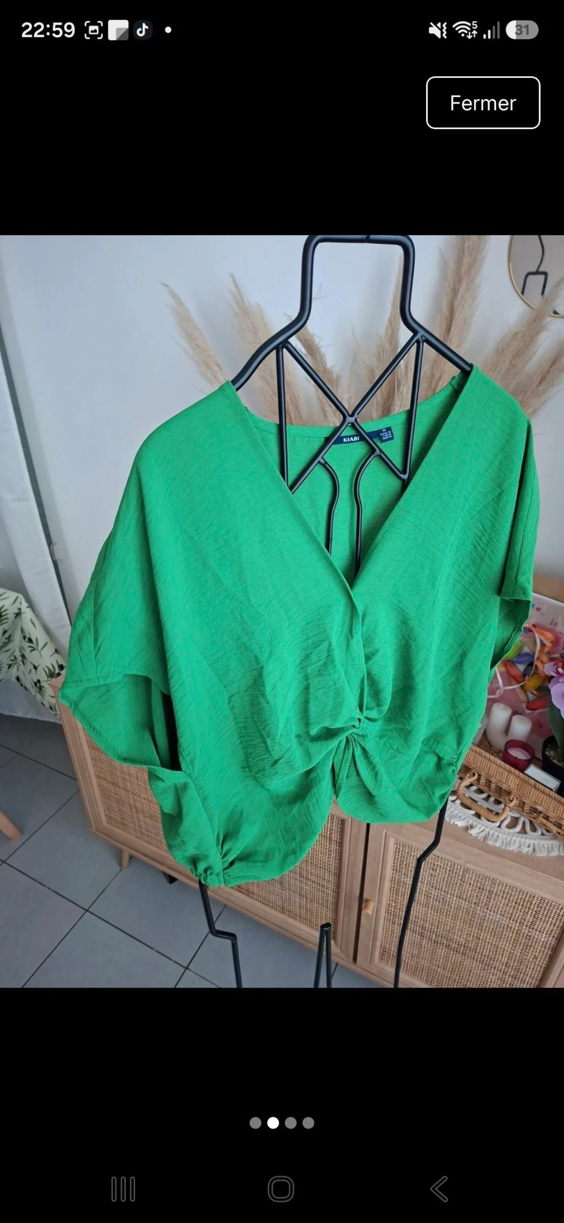 Blusa curta verde kiabi t xl – photo 3